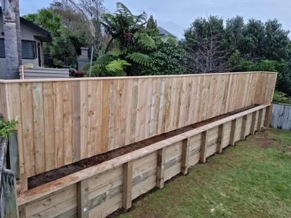 1.2m high timber boundary fence with 2 rails