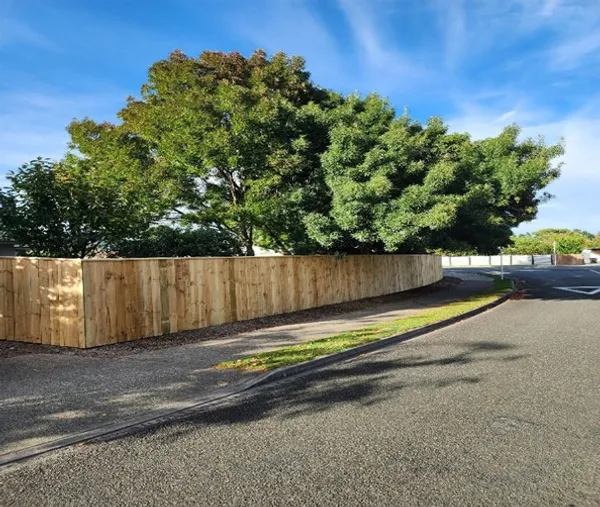 1.8m high timber boundary fence with vertical palings