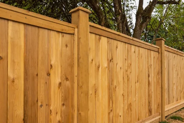 1.8m timber fence with decorative post caps and picture frame detail