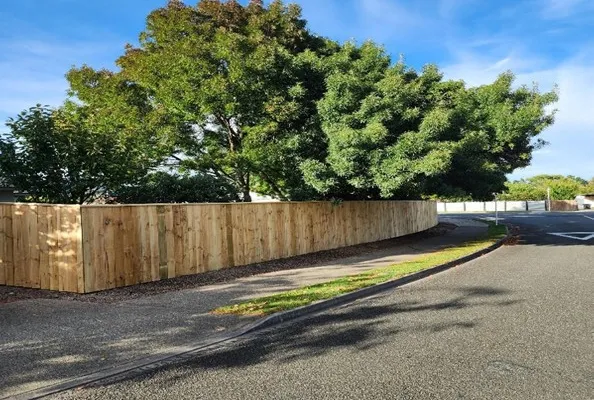 1.8m high timber boundary fence with vertical palings